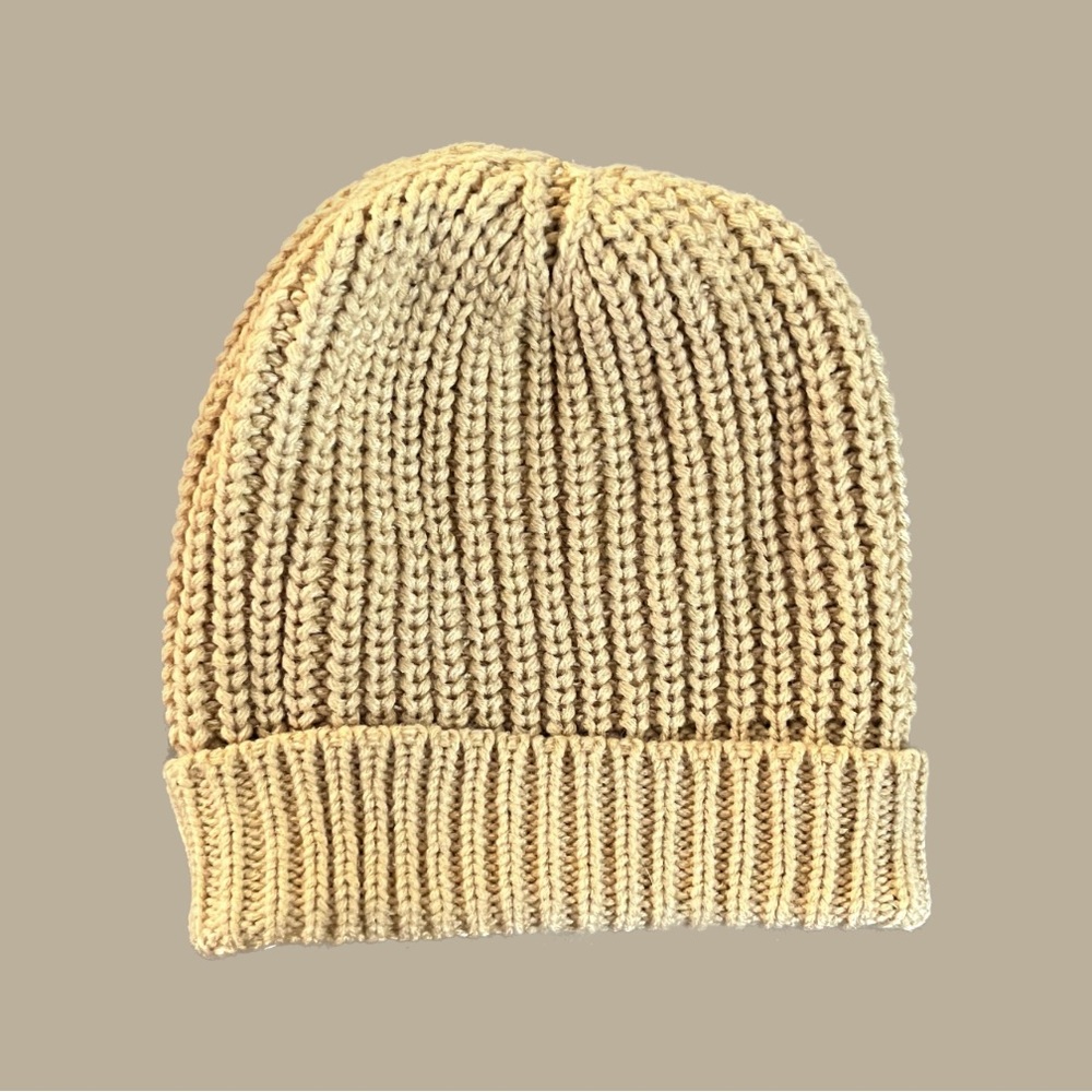 Brown knit beanie
